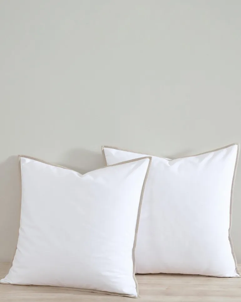 Bahama Basic Canvas White European Shams - Set of 2