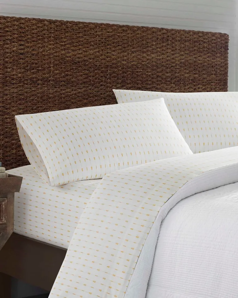 Pineapple Pinstripe 4-Piece Queen Sheet Set