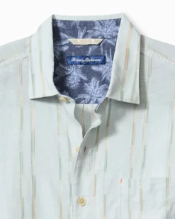 Sonora Stripe Linen-Blend Short-Sleeve Shirt